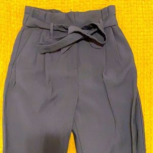 H&M paper bag trousers olive green